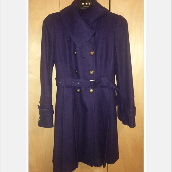 NEW La Nouvelle Renaissance Wool Coat-Deep Purple - Picture 7 of 7